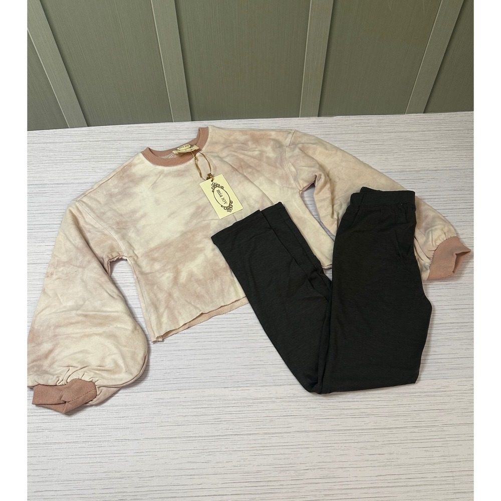 Mia Joy by Joyfolie Girls Scarcey Set Rose Smoke Tie Dye Sweatshirt Leggings 7